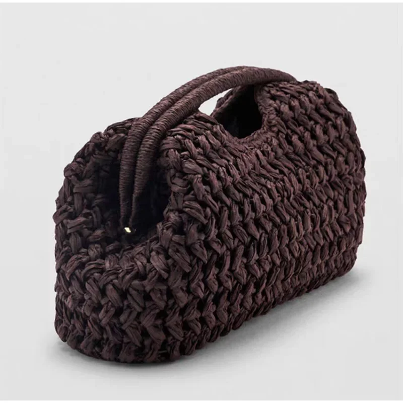 Marke Woven Clutch Tasche Luxus Neue High-end-Meer Urlaub Reise Große Kapazität Stroh frauen Einfache Textur Mode brieftasche – Detail 8