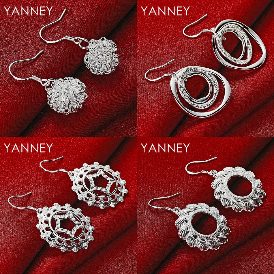 New 925 Sterling Silver Delicate Braided Circle Earrings Women Gift Party Jewelry Wedding Accessories