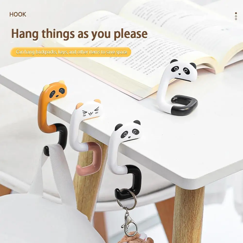 1pc Cute Cartoon Animals Hook Table Side Bag Rack Folding Office Hanger Holders Desk Side Hook Hook Hook Handbag Table Bag G6R1