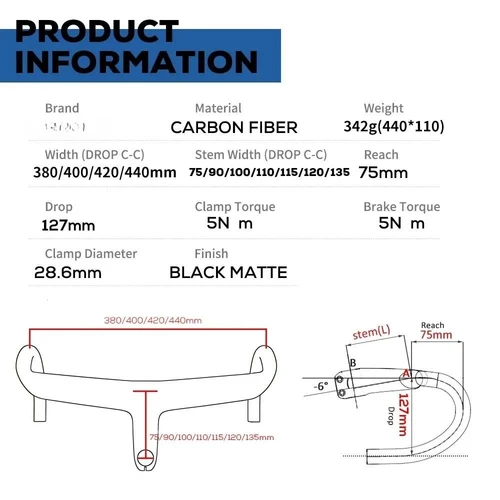 Imagen 2 del producto Manillar de Bicicleta de Carretera con Cableado Interno Completo para SL6 SL7 SL8, Manillar de Carbono T1000 Integrado con Di2