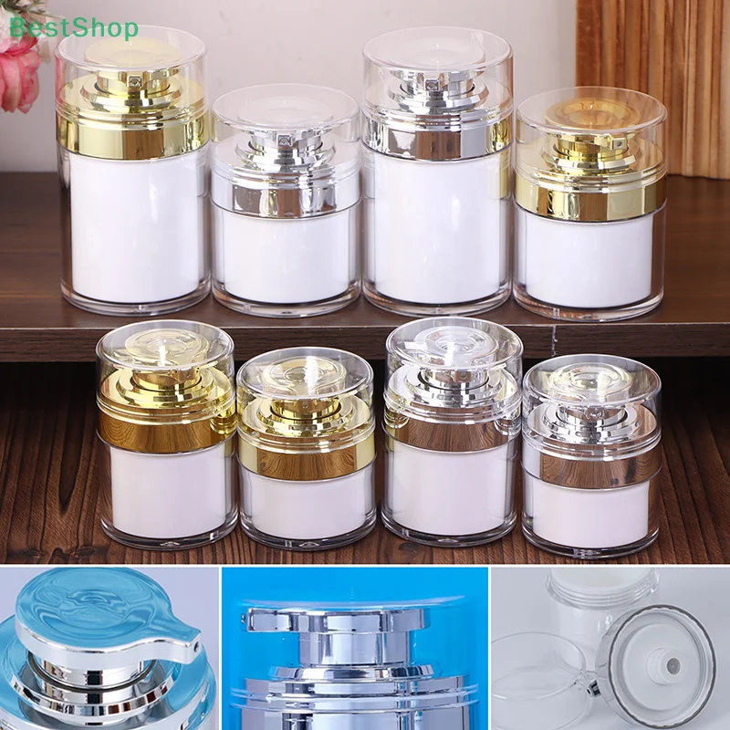 Contenitore cosmetico per crema e lozione da viaggio con bottiglia sottovuoto ricaricabile con pompa Vaso idratante Contenitore vuoto per crema da toilette