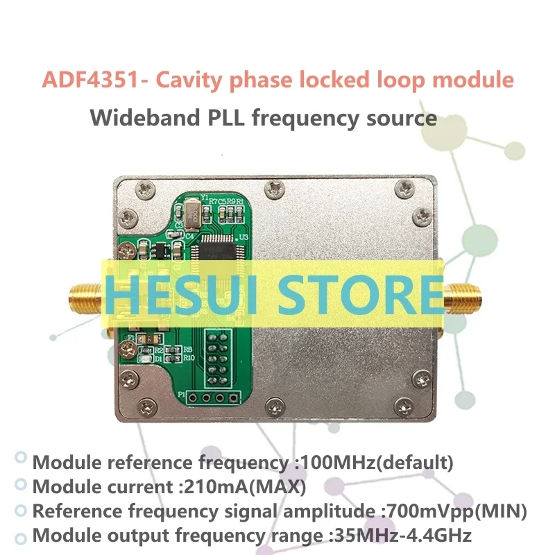 ADF4351 Module PLL RF signal source,phase locked loop, frequency synthesizer, has single chip control with cavity RF PLL