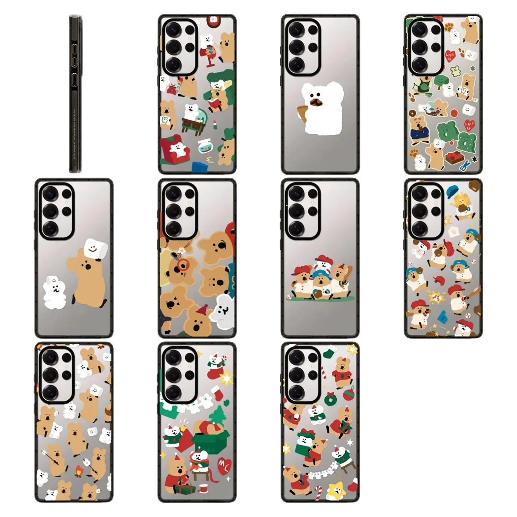 

Cute Bear Christmas Acrylic Border Magnetic Phone Cover for Samsung Galaxy S23 S24 S25 Ultra S25+ Plus Case