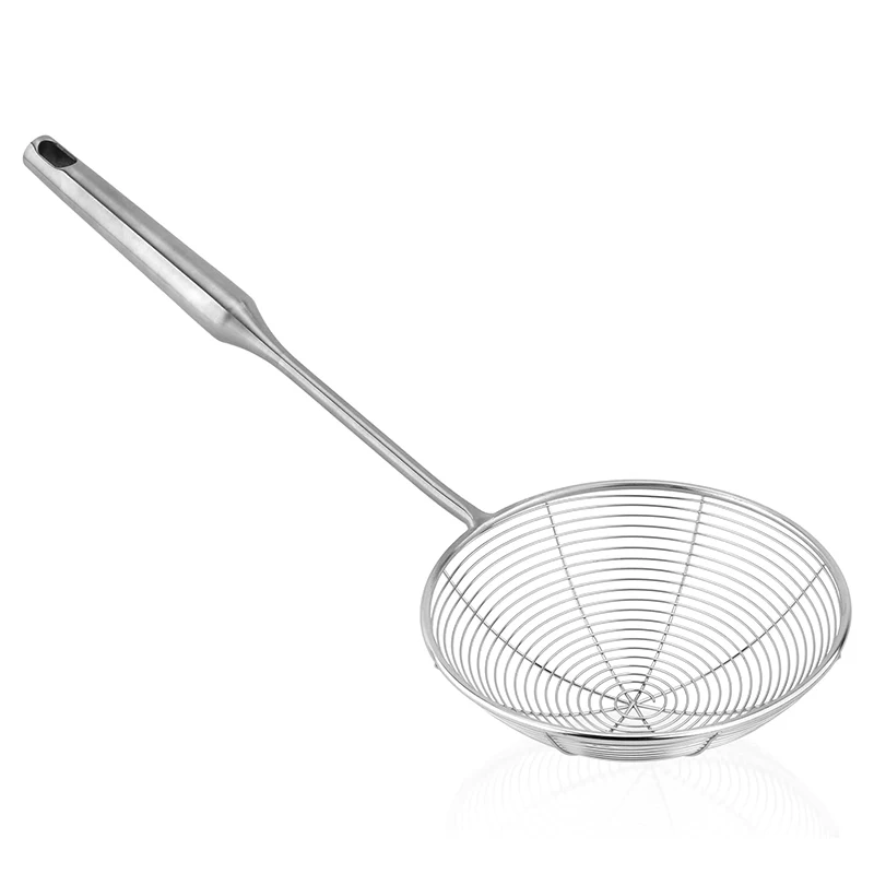 Pająk sitko ze stali nierdzewnej 304, chochla skimmera do gotowania i smażenia, łyżki z siatki drucianej z długim uchwytem - gadżety kuchenne