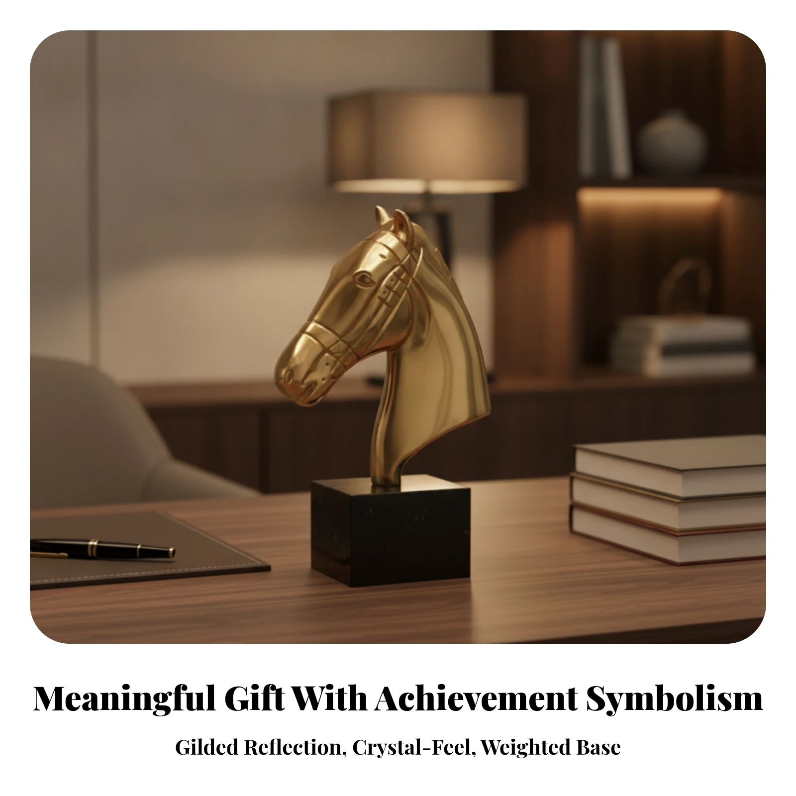 Horse Head Bust Decorative Horse Sculpture with Marble Base Tabletop Ornament Classic Traditional for Art Collectors
