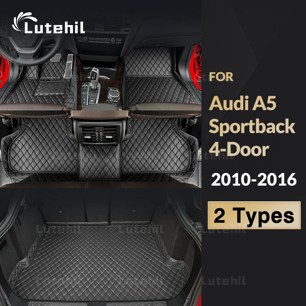 Lutehil Car floor mats for Audi A5 Sportback 4-Door 2010 2011 2012 2013 2014 2015 2016 Car Trunk Mat foot Pads carpet