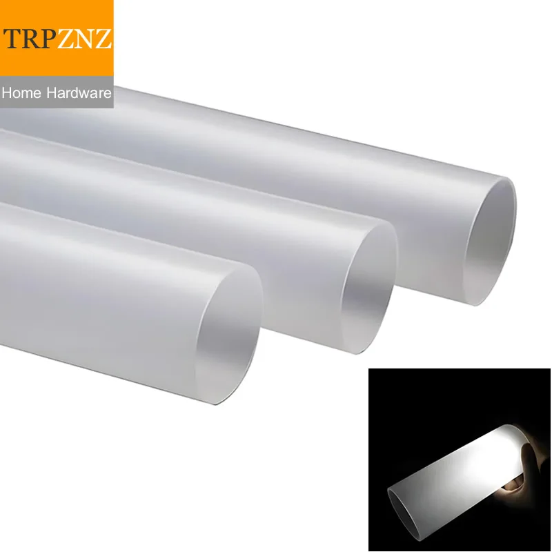 Frosted Acrylic Tube Plexiglass Hollow Tube Pipe Light Transmission Translucent For Lampshade OD 8 10 12 14 15 17 19 36 38 40 Mm