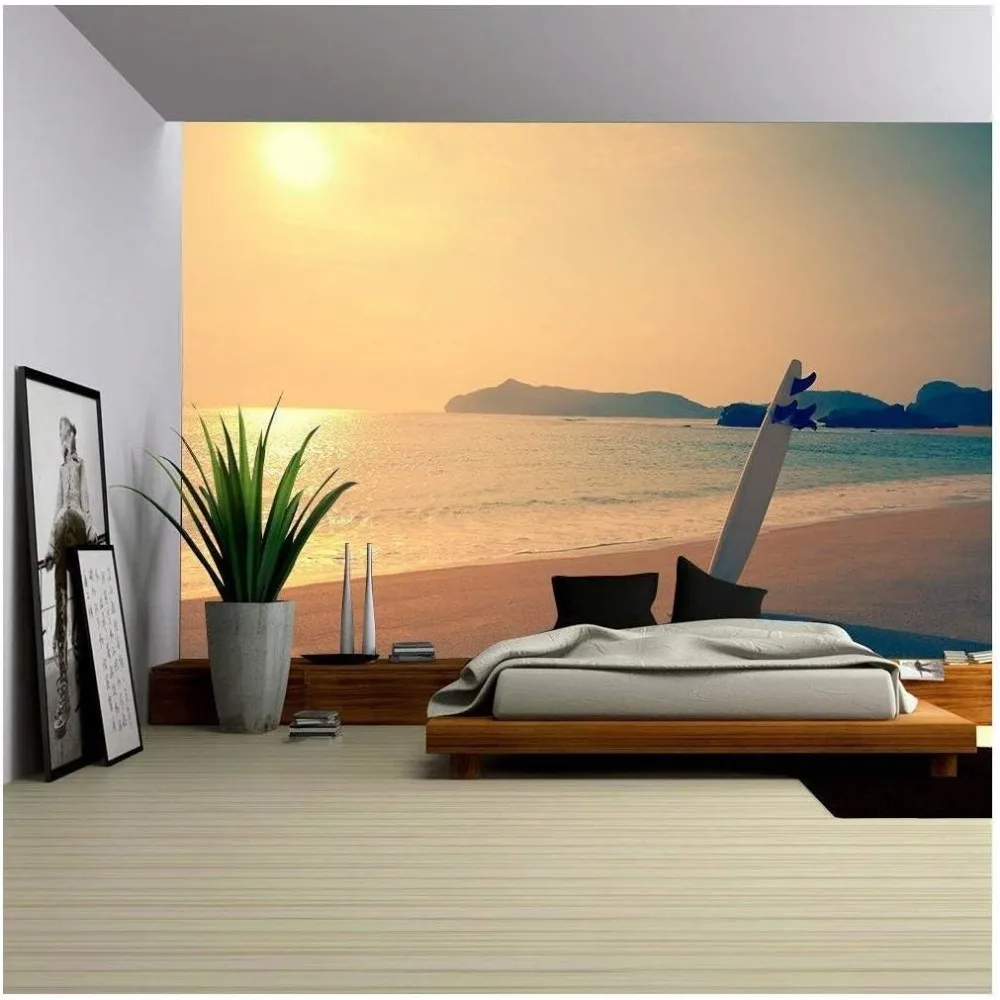 خمر دراجة الحب بالون الشاطئ السماء الزرقاء الصيف الزفاف للإزالة جدار جدارية المفهوم