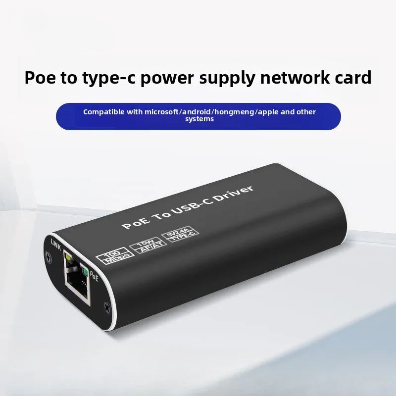 Type C USB 2.0 Ethernet Adapter 100Mbps Wired Network Card Gigabit LAN Card Hub for Laptop/Desktop RJ45 Network Adapter