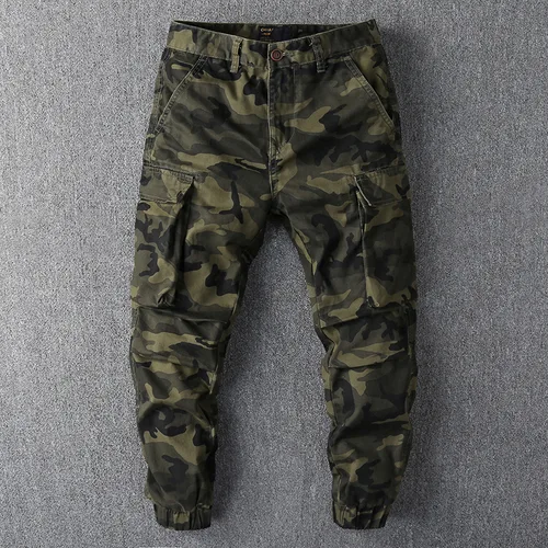 Pantalones Cargo deportivos de camuflaje para hombre, pantalones de chándal casuales, pantalones de chándal cónicos, pantalones sueltos, pantalones de senderismo, moda