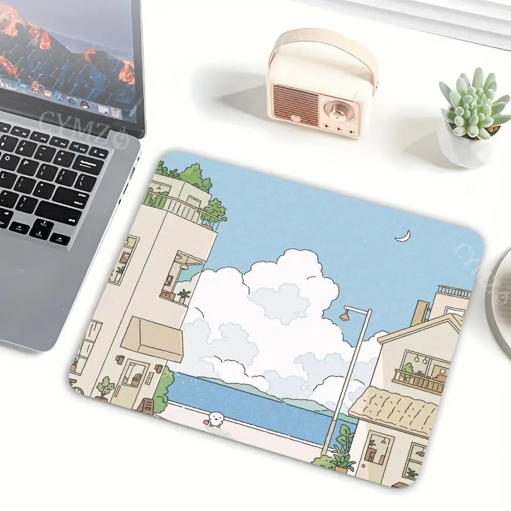 Simple anime-style illustration Mouse Pad Desk Mat Gaming mats rubber anti-slip desk accessories suitable for office and gaming