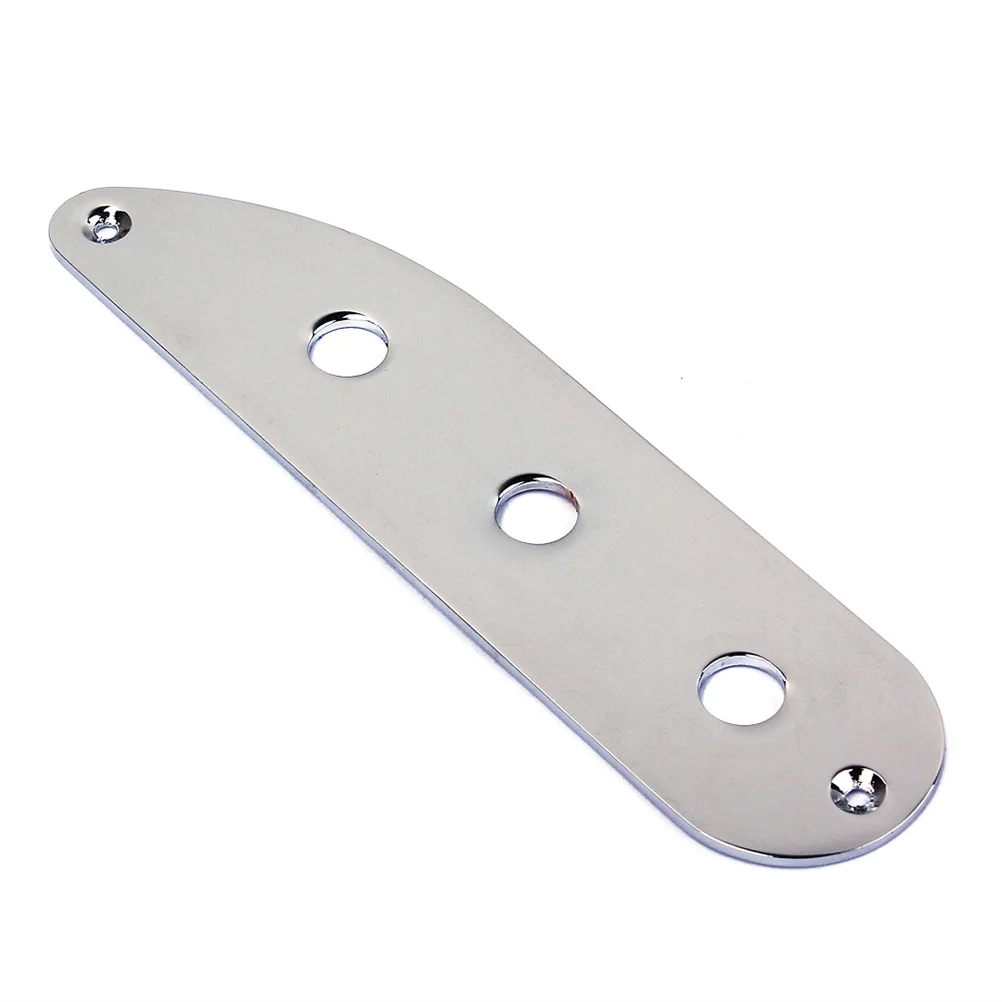 3 Holes Metal Electric Guitar Bridge Control Plate TL Style Bass Guitar GE214 (Silver)