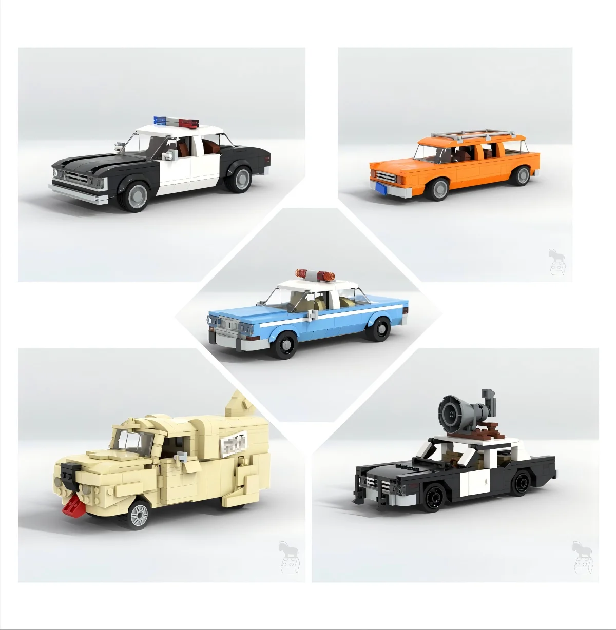 Moc cidade cidade carro caminhão carrinho de cachorro mudo blocos de construção conjunto mudo e dumber carrinho de cachorro modelo diy crianças quebra-cabeça brinquedo presente aniversário