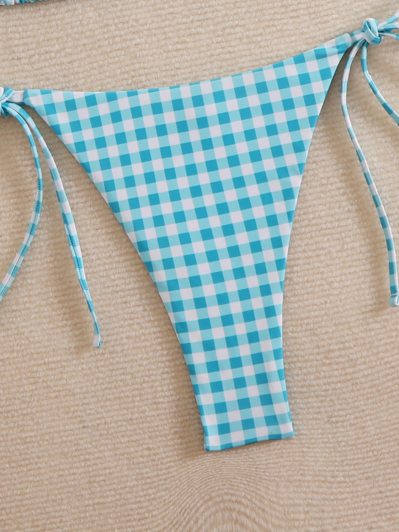 مثير السماء الزرقاء منقوشة البيكينيات الصغيرة مجموعات قطعتين الرسن التعادل المايوه ملابس السباحة conjunto دي بيكيني Tankini بحر biquini #3