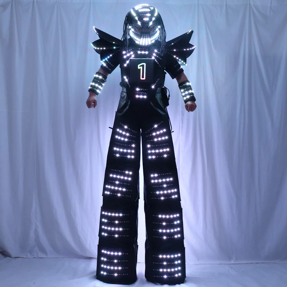 Imagem -05 - Full Color Pixel Led Robot Traje Traje Stills Walker com Luvas Laser Tela Digital Imagem de Texto Faça Você Mesmo Logotipo