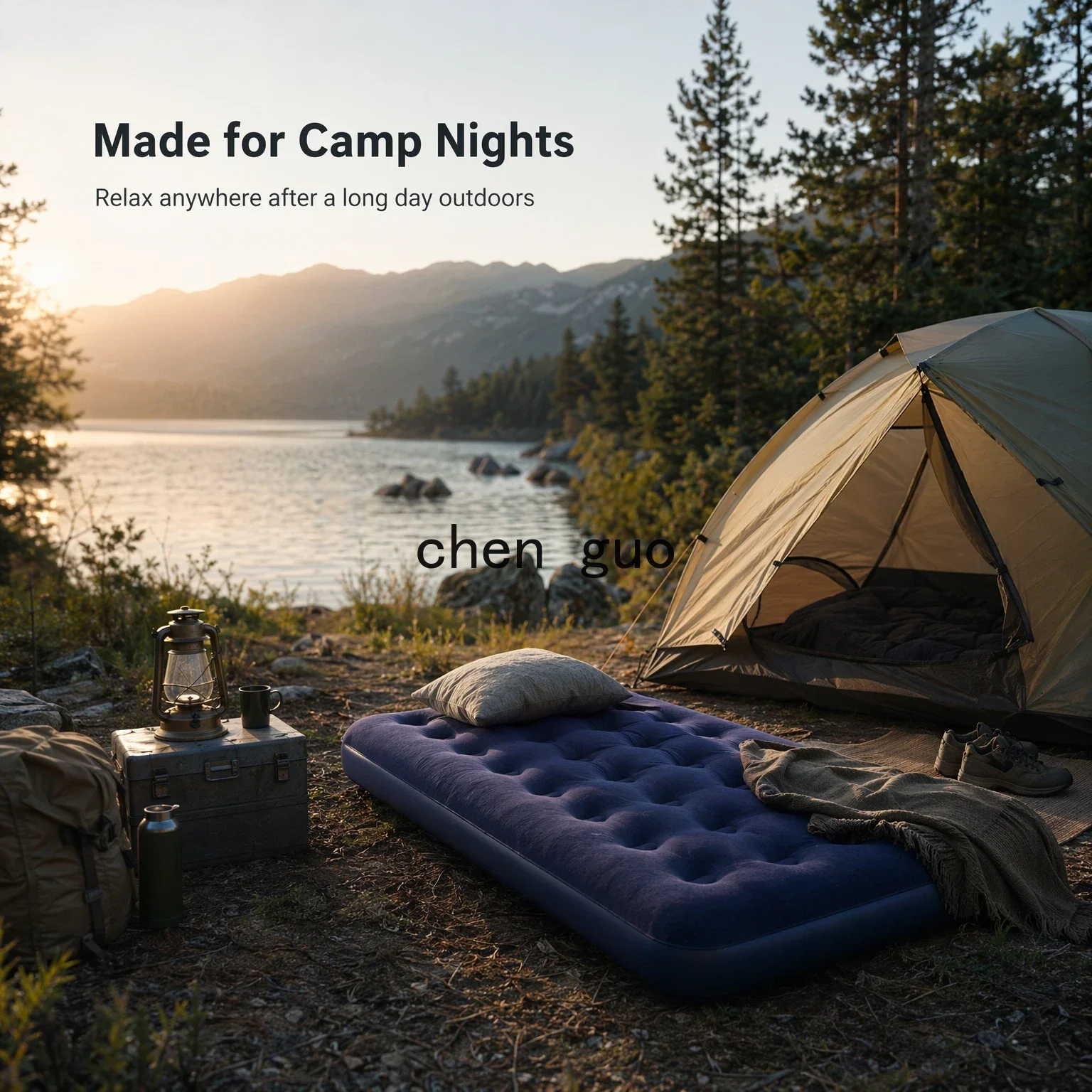 Single 24 Vent Holes Flocking Inflatable Sleeping Pad Ultralight Moisture-proof Compact Storage Air Mattress for Camping Hiking