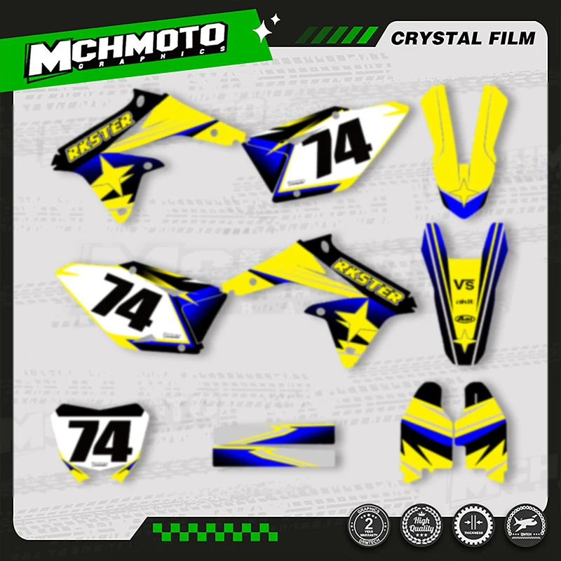 

MCHMFG MOTO Custom Team Motorcycle Graphics Background Decal Stickers Kit For SUZUKI RMZ450 2008 2009 2010 2011 2012-2017 001