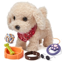 Electronic Plush Puppy Dog Toy  Fun Interactive Toys Walks Barks Shake Tail Dress Up Realistic Stuffed Animal Dog Gift for Girls