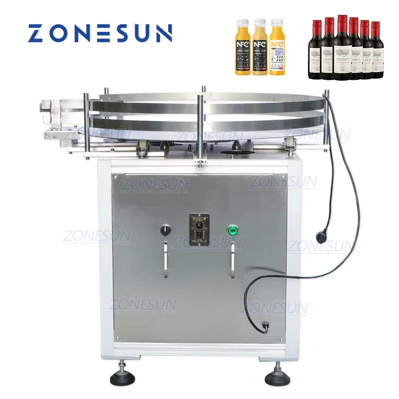 

ZONESUN Automatic Round Rotating Plastic Glass Bottle Collecting Machine Food Packaging Sorting Turntable Machine for Unscramble