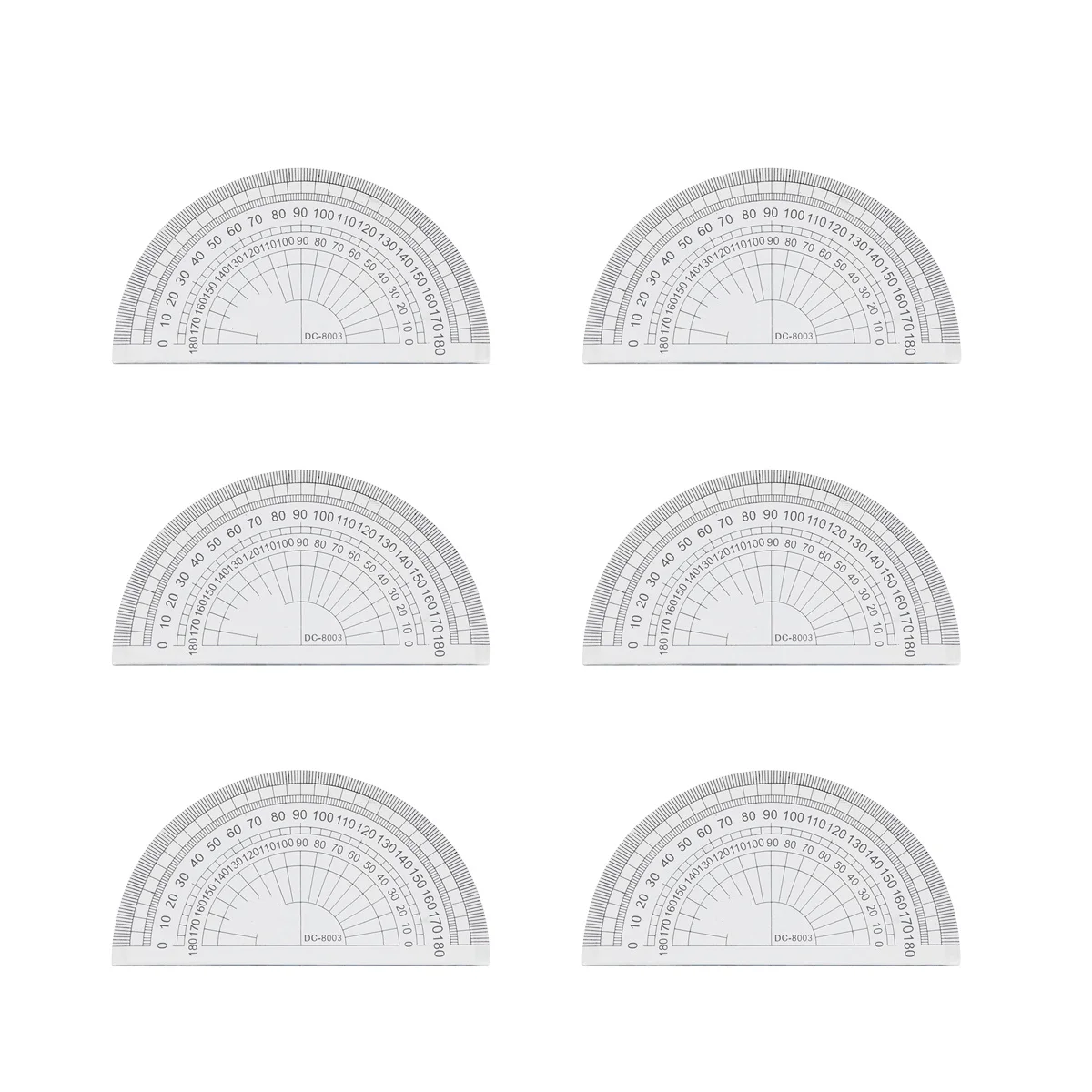 10 قطعة منقلة بلاستيكية شفافة سميكة 180 درجة مسطرة رسم الرياضيات للمدرسة والمكتب والواجبات المنزلية هدية منقلة