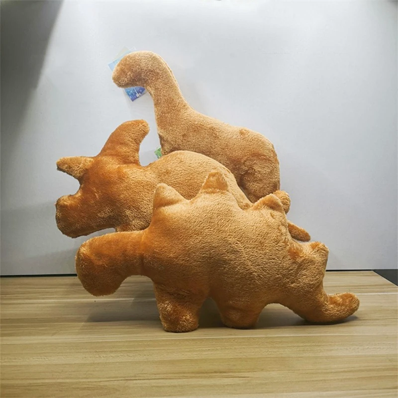 Dinosaur Chicken Nuggets Stuffed Toys Dinosaur Fried Chicken Nuggets Pillow Stuffed Toys Plush Realistic Interesting