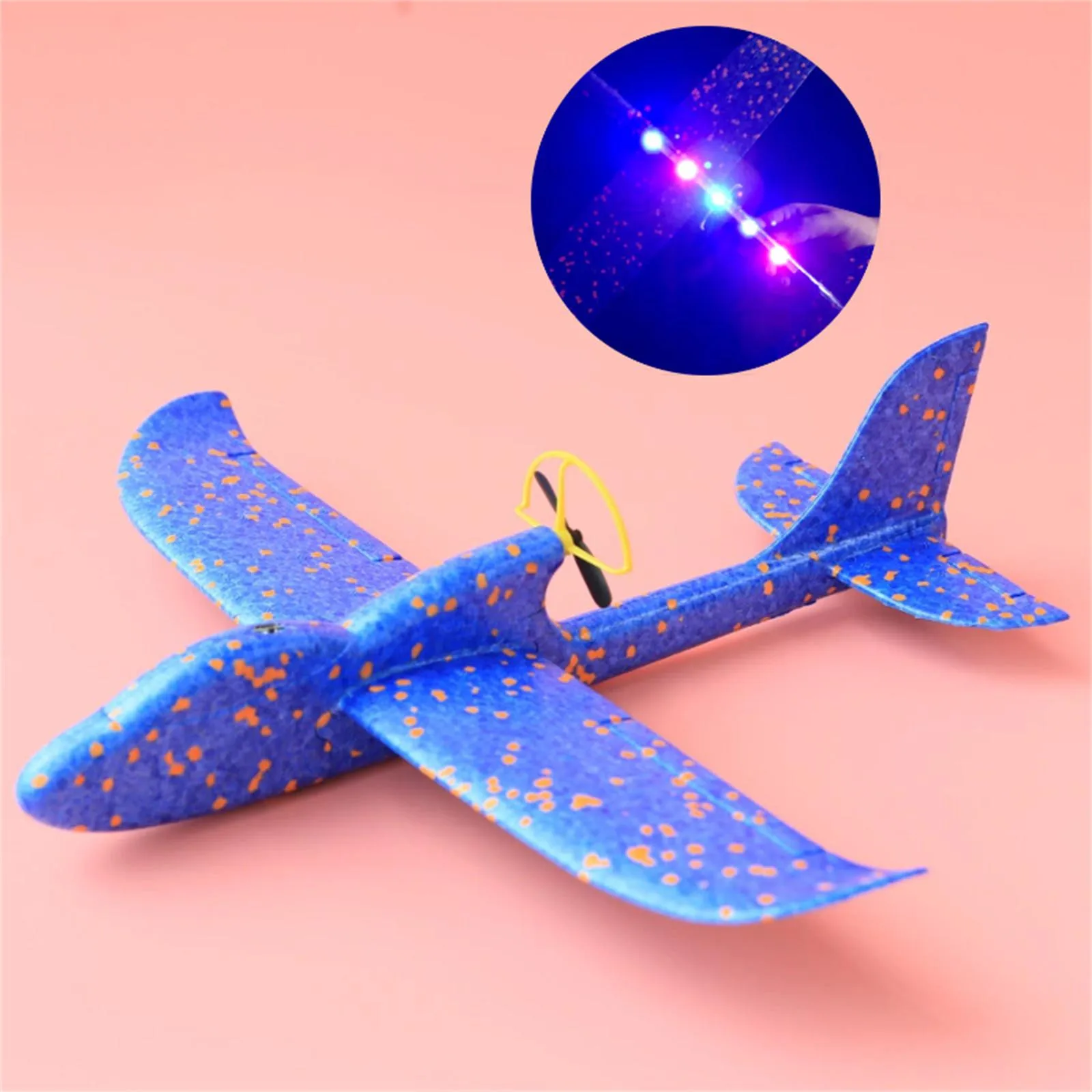 Electric Foam Plane Glider Hand Throw Airplane with LED Light Automatic Flight Planes Outdoor Kids Toys for Children Boys Gifts