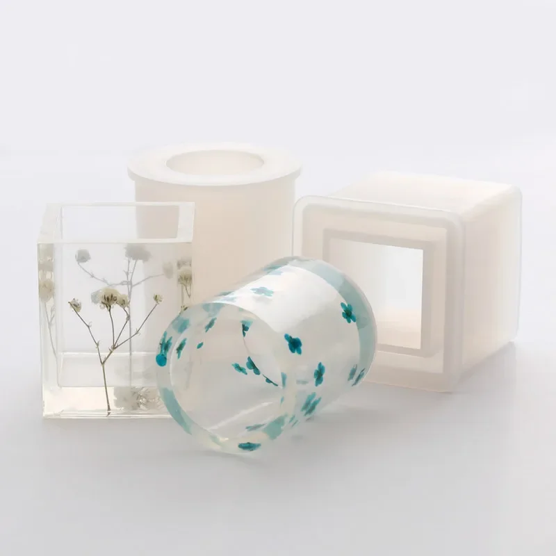 New 1PCS Big Pendants Craft DIY Transparent UV Pen Holder Little Vase Resin Liquid Silicone Combination Molds for Handicrafts