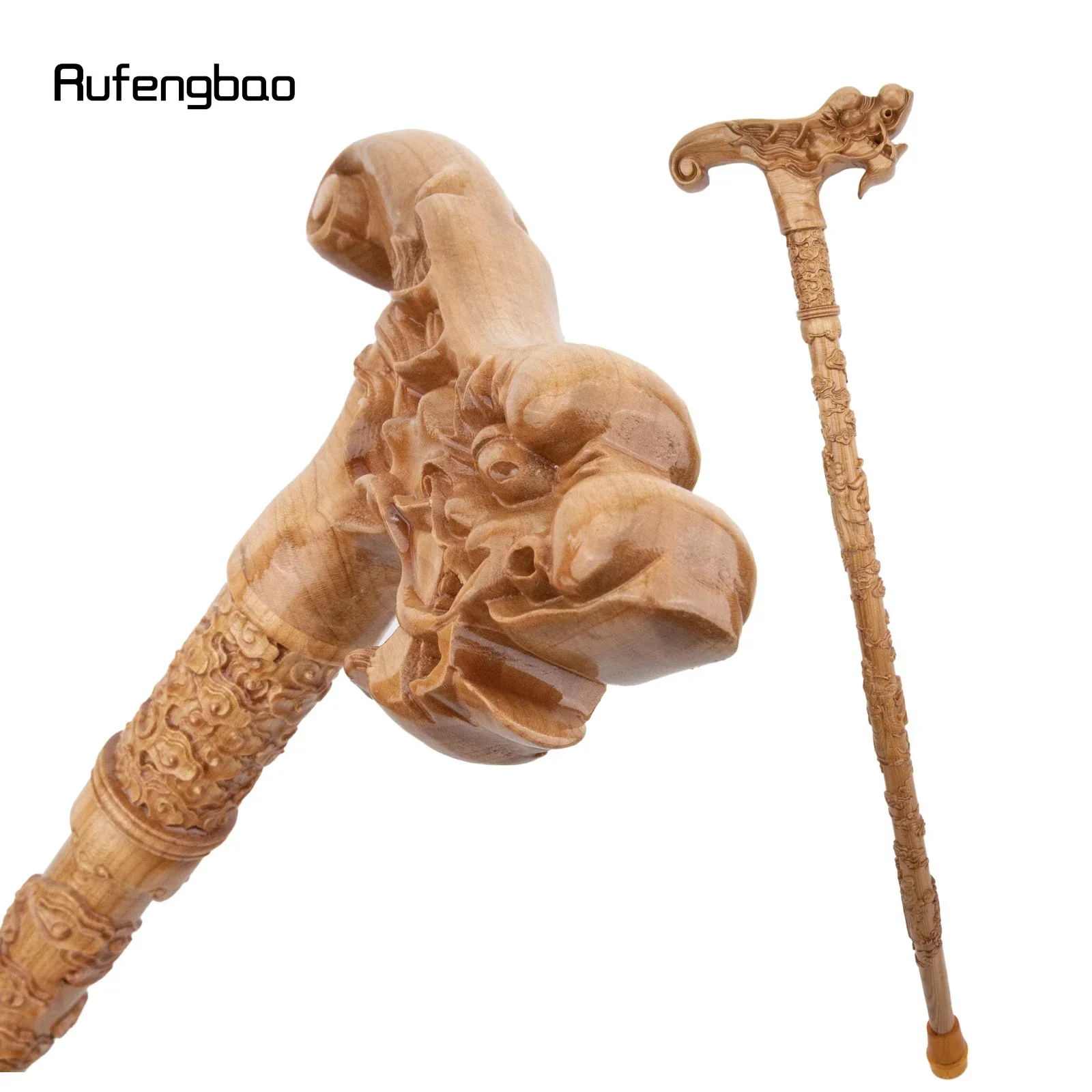 Yellow Dragon Wooden Fashion Wood Stick  Stage Cane Decorative Stick Decorative Cane  Cosplay And Parties, For Cosplay & Party