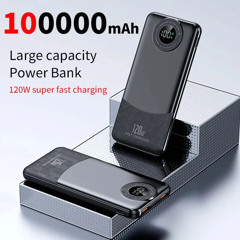 

120W Fast Charging Charger 100000mAh Large Capacity Power Bank Portable Mobile Power External Battery For iphone XIAOMI HUAWEI