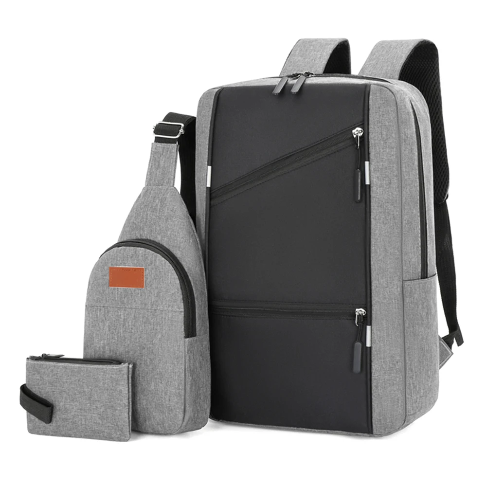 3Pcs Casual Bag Set Laptop Backpack Travel Book Bag Multifunction Versatile School Bag With USB Interface for Outdoor Travel