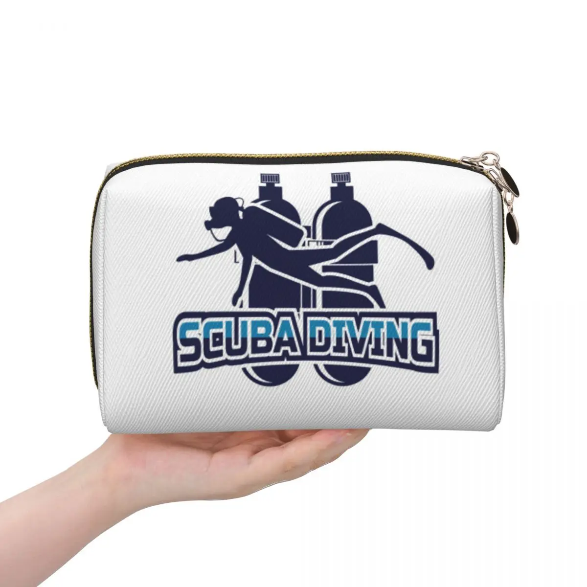 Dive Diver Scuba Diving 15 Women Cosmetic Bag Travel Makeup Organizer Pouch Toiletry Storage Dopp Kit Box