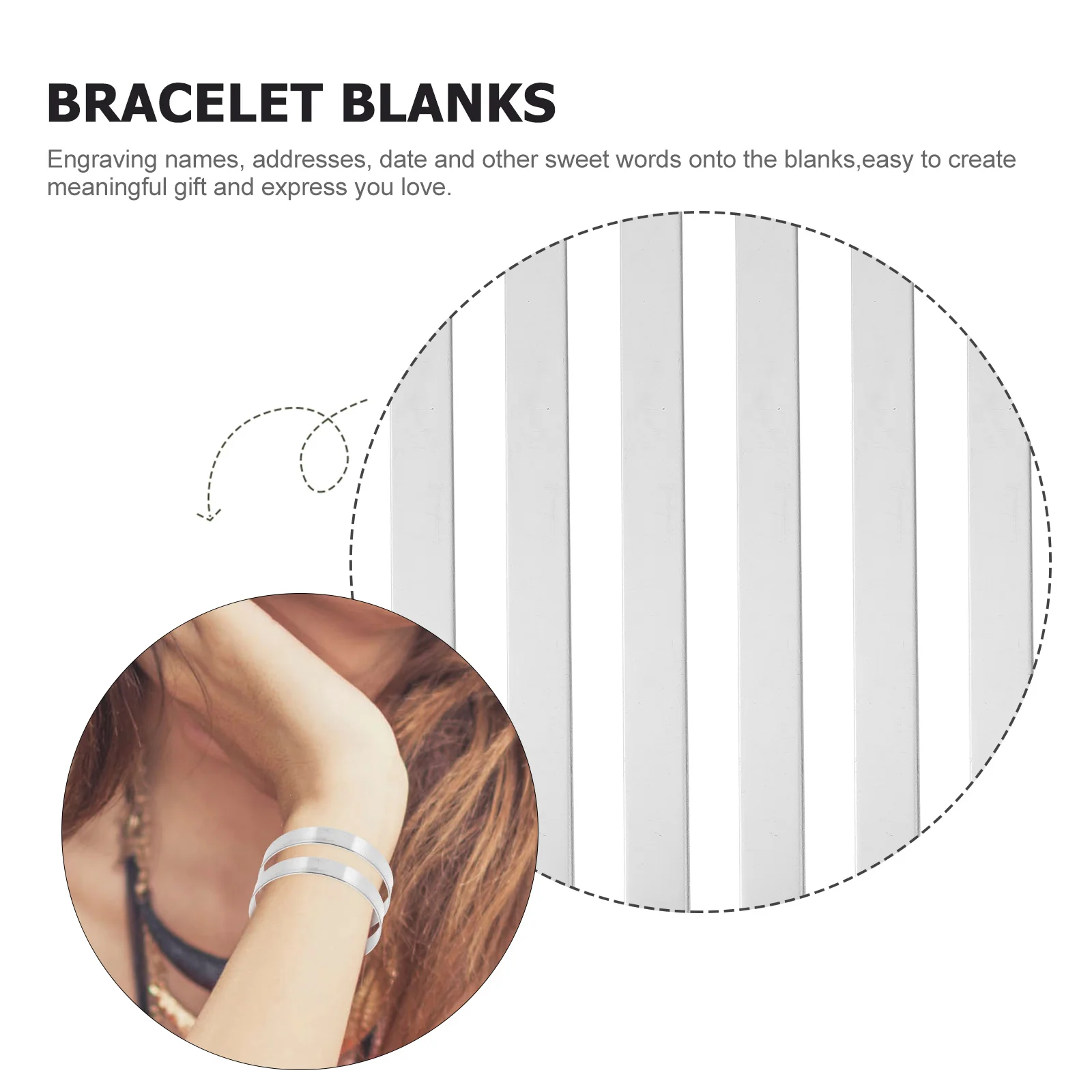 18 Pcs Billet Stainless Steel Bracelet Inner Core Man Adjustable Blank Bangles for Jewellery Making