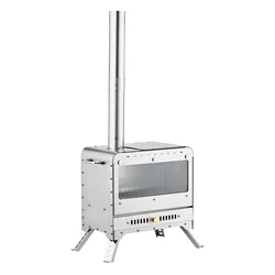 Folding Firewood Stove Outdoor Detachable Camping Wood Burning Stove Stainless Steel Firewood Heater Hot Tent Burner Brazier