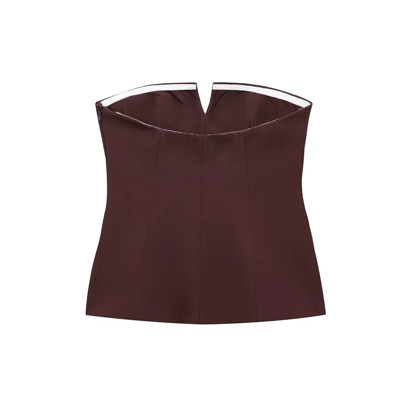 MUJER off Shoulder Tube Top Women Sexy Strapless Crop Top Woman Fashion Backless Short Tops for Women Spring Bustier Vest Top image 6