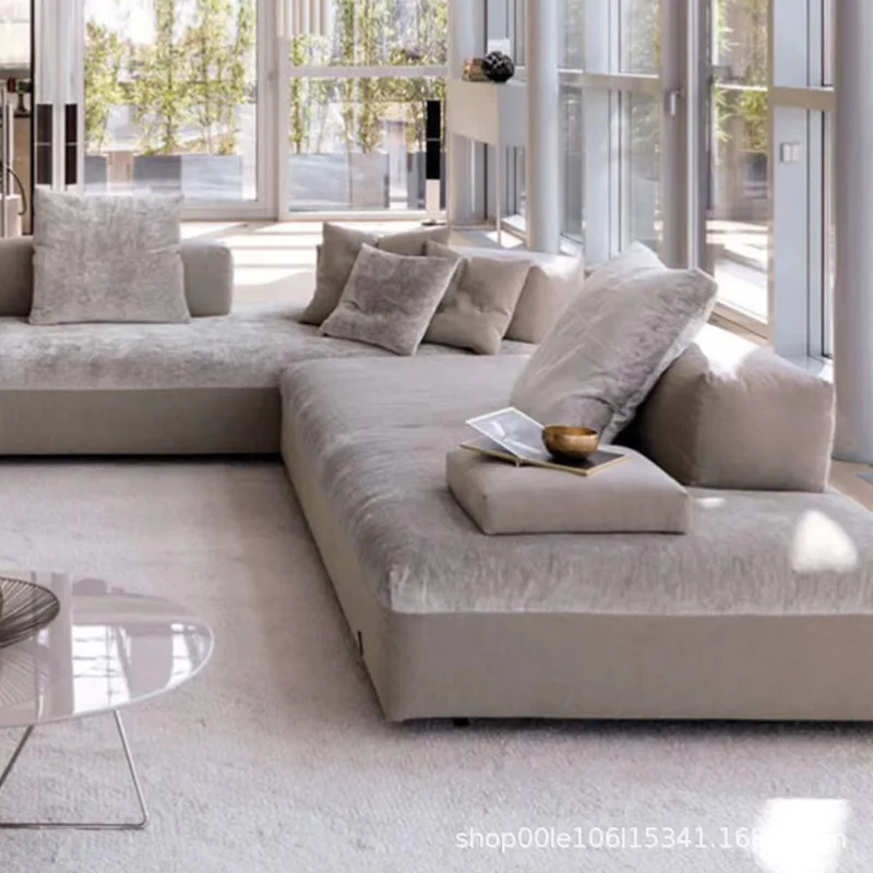 Modern Simple Combination Fabric Light Luxury Nordic Living Room Hotel Large Flat Floor Sales Office Special-shaped Down Sofa
