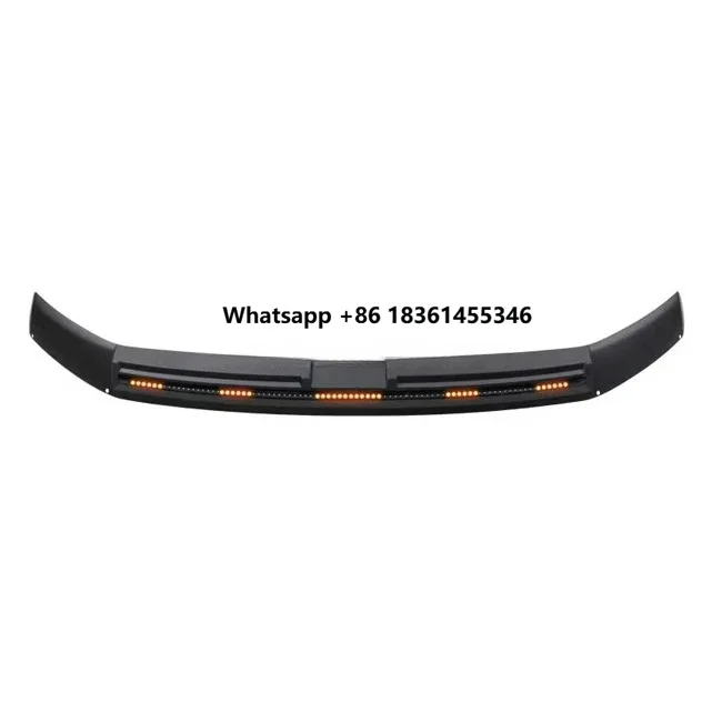 Front Engine Hood Deflector Stone Guard Hood Protector With Light Stripe Roof Searchlight For BJ40P/C 2014-2024