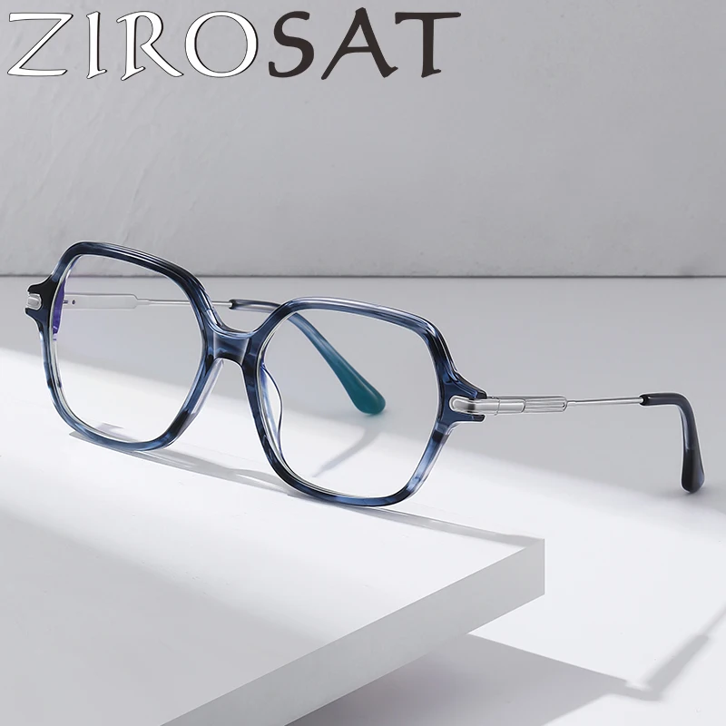 

ZIROSAT BJ9209 Anti-Blue Ray Optical Acetate Full-rim Frame Prescription Eyeglasses Rx Men Glasses for Male Eyewear