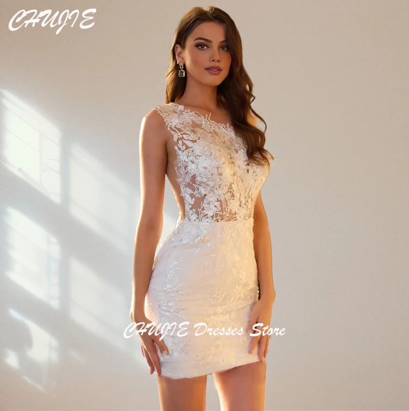 

One Shoulder Appliques Cocktail Dresses For Woman Mermaid Elegant Wedding Prom Dress Gowns Mini Graduation Dress Customized