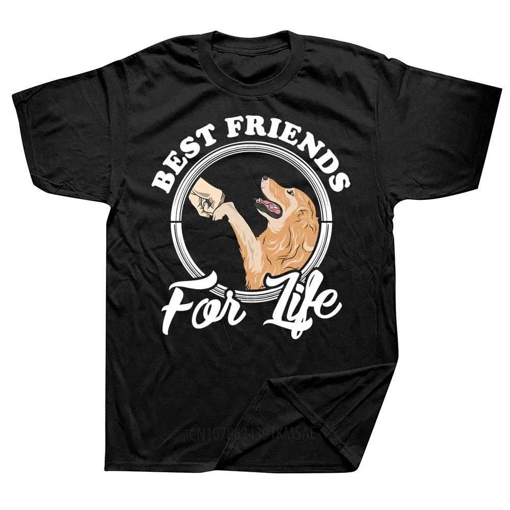 Vintage Golden Retriever Lover Best Friends For Life Dogs Tee Tops Round Neck Short-Sleeve Fashion Tshirt Casual Basic T-shirts