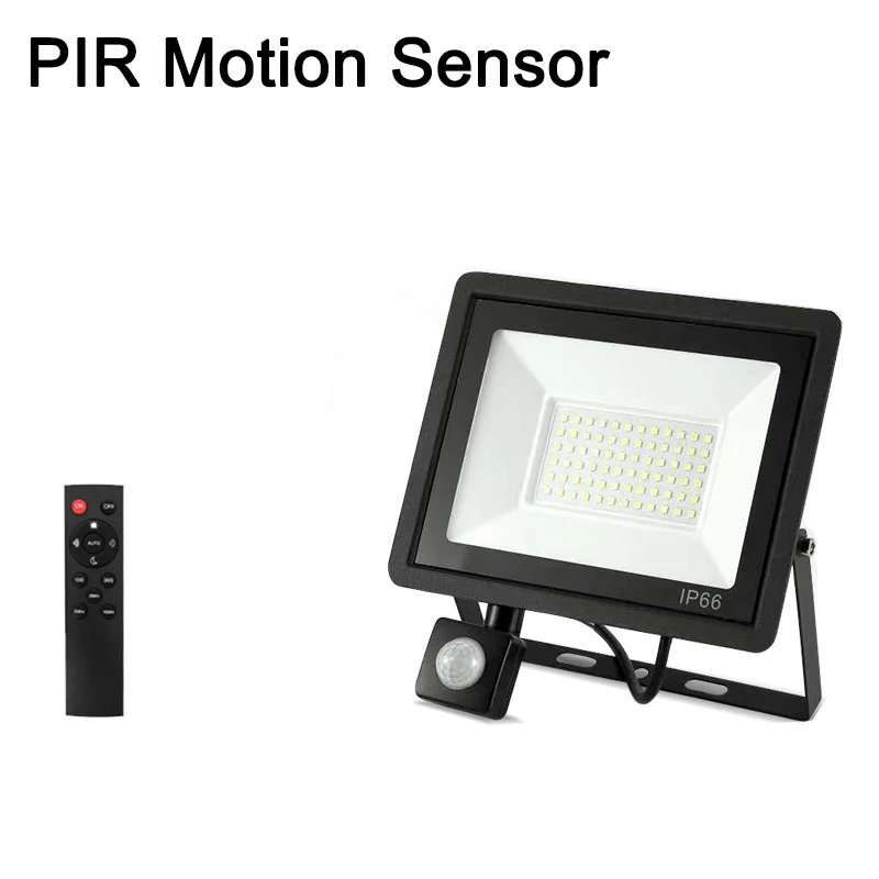

Remote Control Motion Sensor LED Flood Light Spotlight 220V Outdoor Projector 100W 50W 30W 10W IP66 Waterproof Garden Floodlight