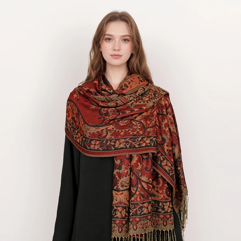 Xaile de Caxemira para senhora, lenços de inverno quente, foulard estampado estolas de algodão, lenços femininos, marca de luxo, design, outono, 2024