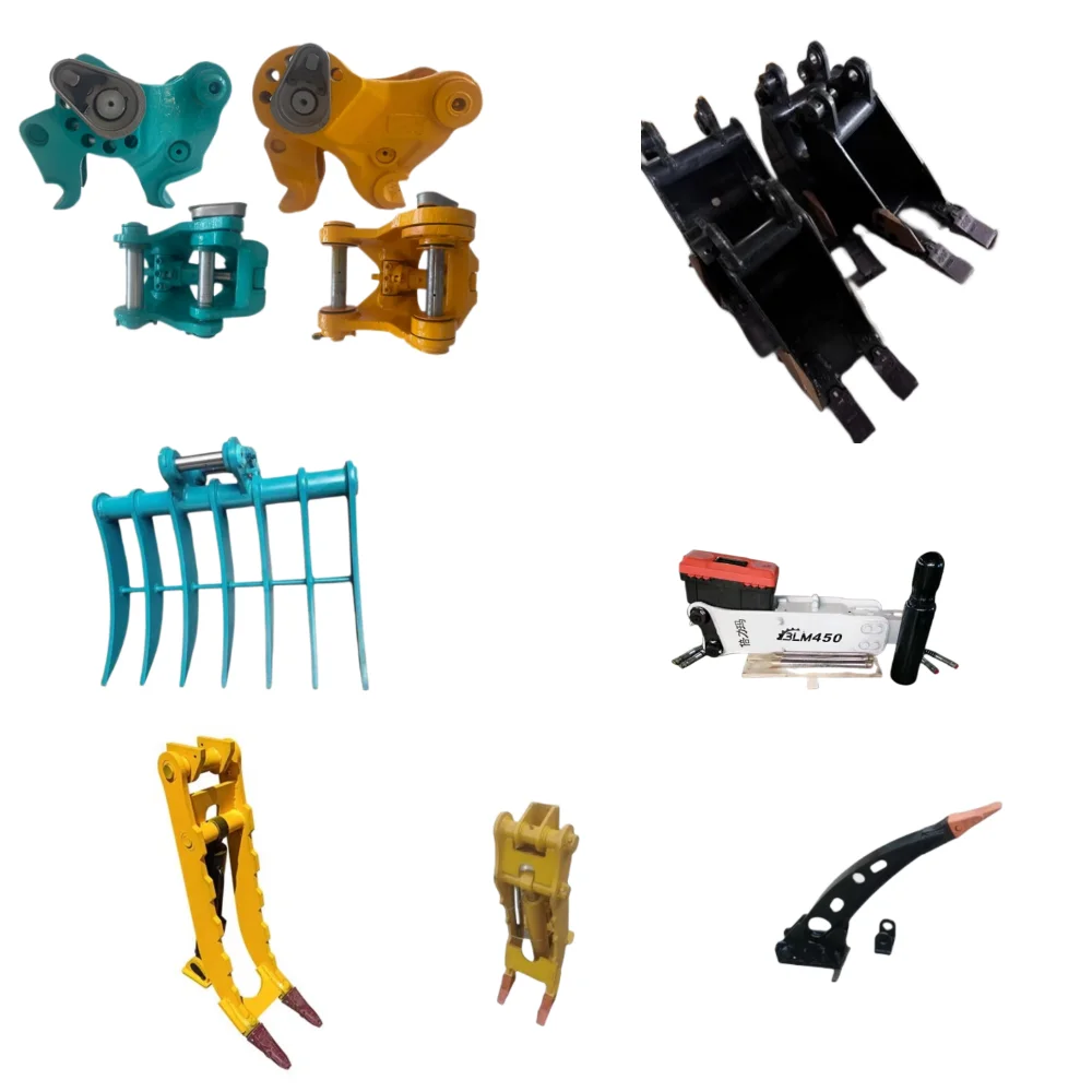 For Mini Excavator Bucket Breaker Loosening Rake Quick Change Weeding Rake Drain Screen Bucket control arm accessories