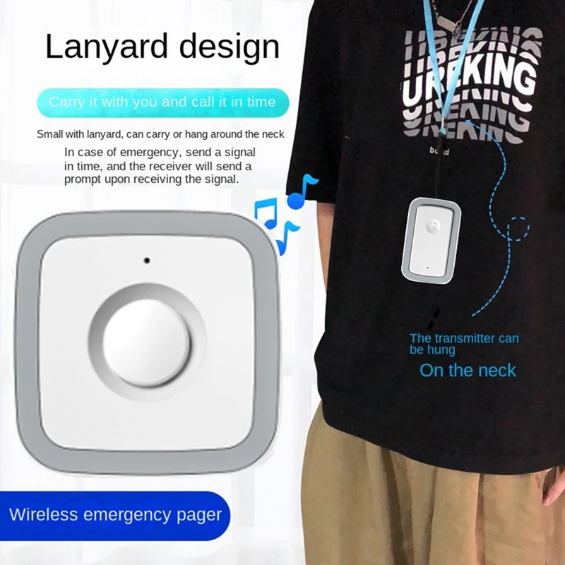 กริ่งเรียกที่ประตูไร้สายสำหรับผู้หญิง/ผู้สูงอายุ/ผู้ป่วย/ผู้พิการ/หญิงตั้งครรภ์5เกียร์300ม.