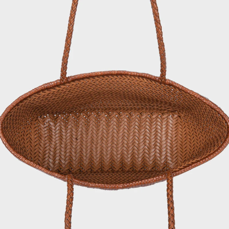 Luxuriöse Handtasche mit Obergriff, Französischer Stil Echtes Leder Patchwork Große Einkaufstasche, Damen Retro Casual Schultertasche – Detail 4