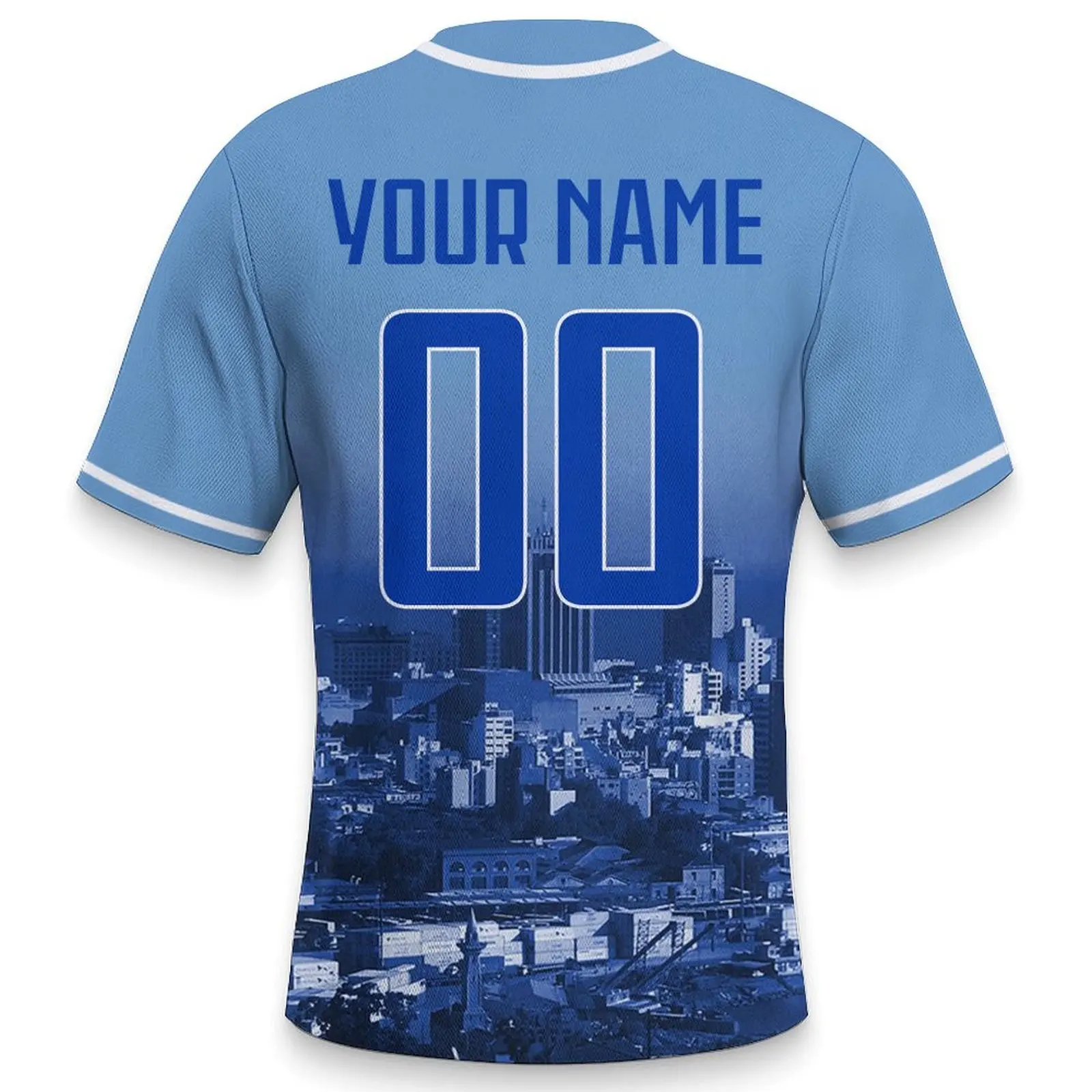 Custom Montenegro Baseball Jersey Personalized Name Number Baseball Shirt with City Skyline for Men Women Youth Kids view 2