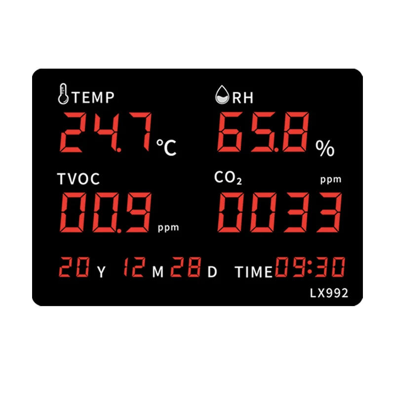 Digital LED Indoor And Outdoor Thermometer Hygrometer for Home Office Temperature Humidity Meter With Probe And Time Display