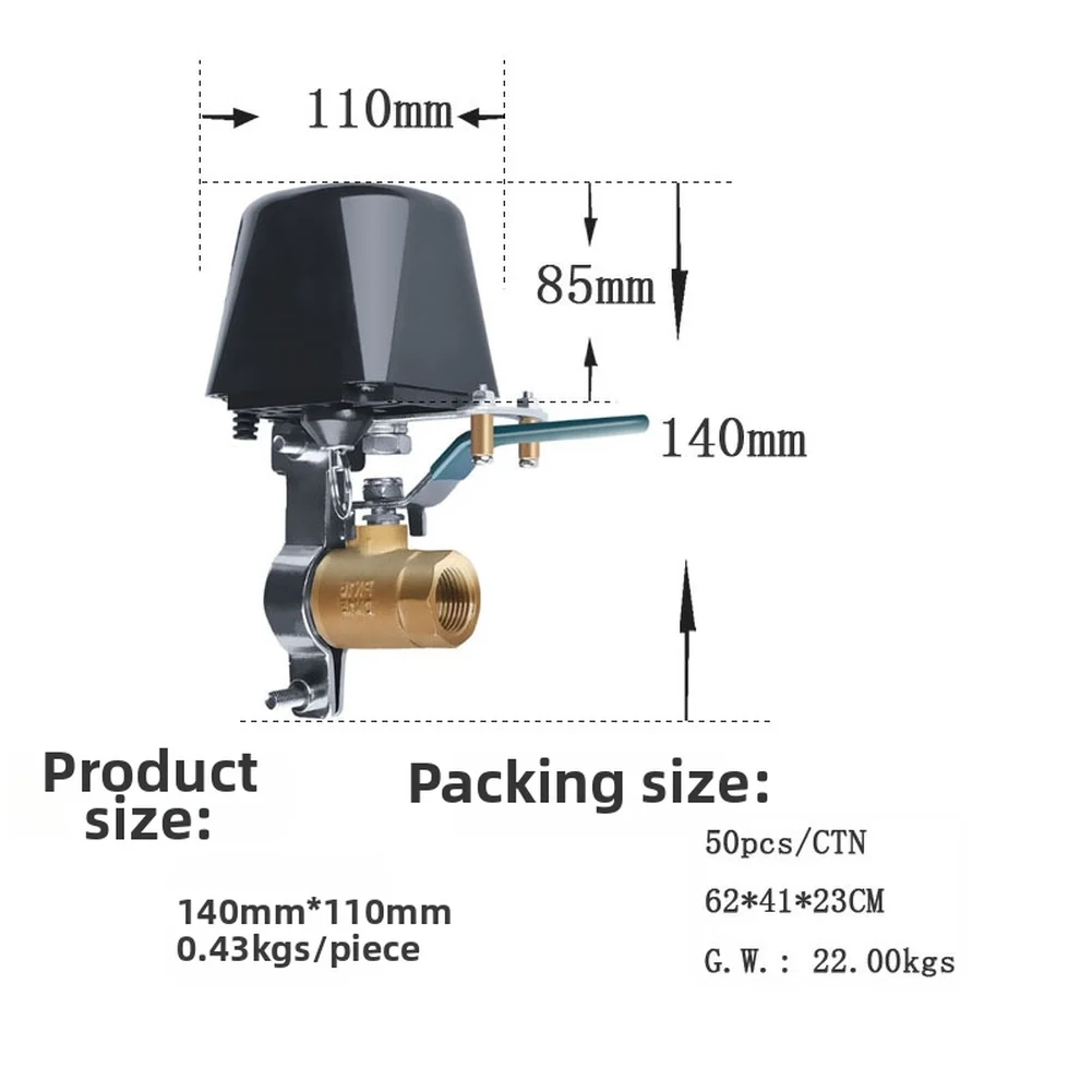 For Water and Gas Valve Actuator with Copper Alloy Construction and Torque Output 30-60kg.cm for Consistent Operation
