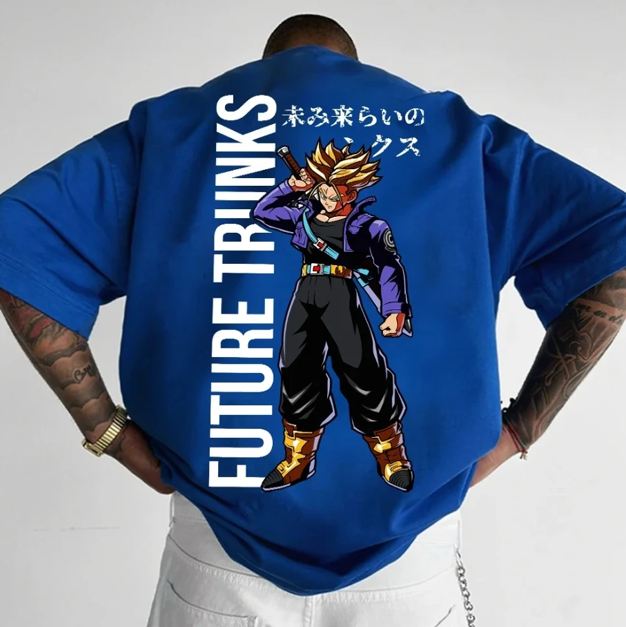 

2025 Japanese Animation Dragon Ball American Retro Heavy Cotton Loose Fashion Round Neck Short-sleeved T-shirt Men and Women