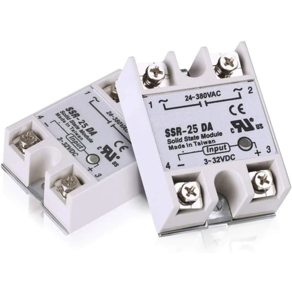DC-AC Solid State Relay SSR-25DA 25A Single Phase Module, 12V DC Control to 220V AC Load Switching for Industrial & DIY Projects