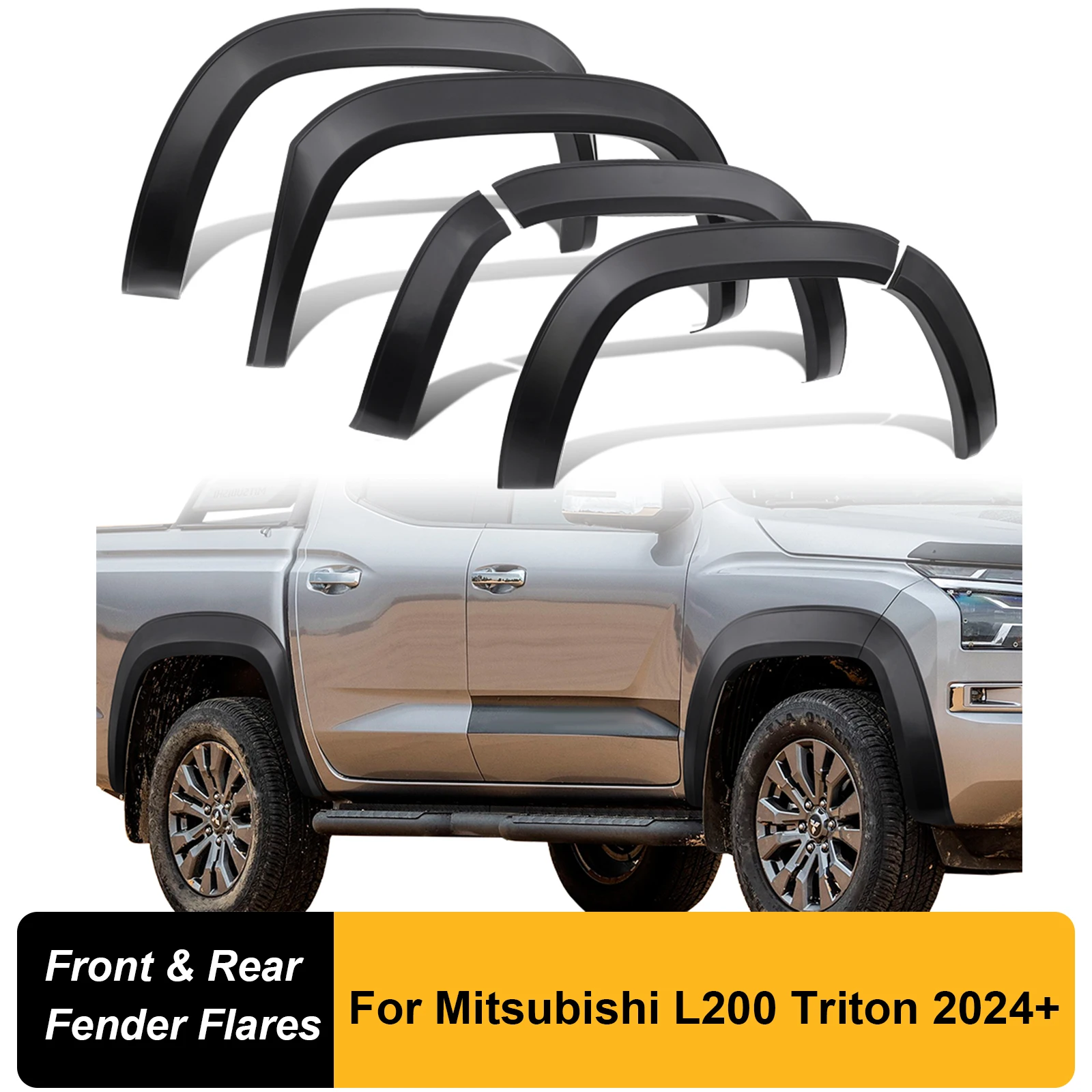 

OEM Style Slim Fender Flares Kit For Mitsubishi Triton L200 MV 2024-2026 Wheel Arch Guards Double Cab Models 4X4 Car Accessories
